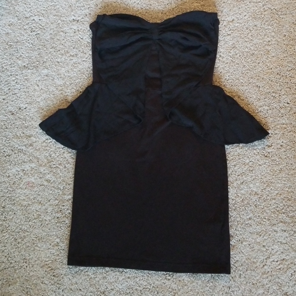 Strapless black dress